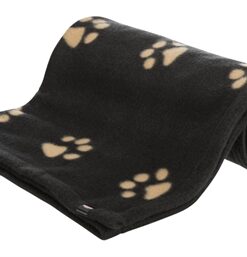 TRIXIE BARNEY FLEECE HONDENDEKEN ZWART / BEIGE ASS