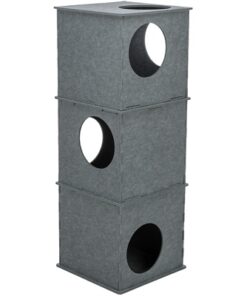 TRIXIE KATTENHUIS TOREN NELE VILT GRIJS